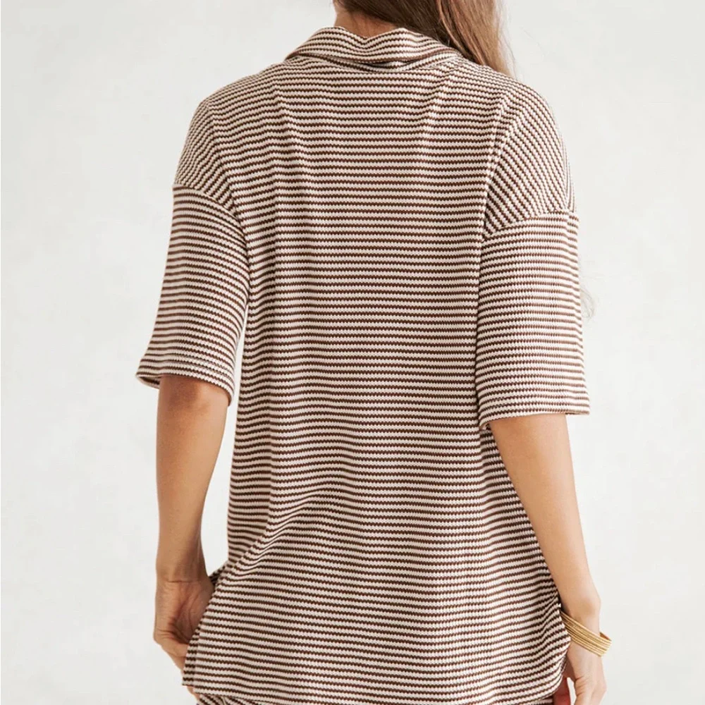NWT Sabo Skirt Mallory Striped Knit Top Button Down - Picture 6 of 6